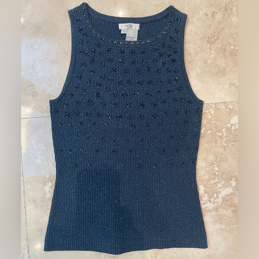 Caché Women’s Beaded Knit Blouse